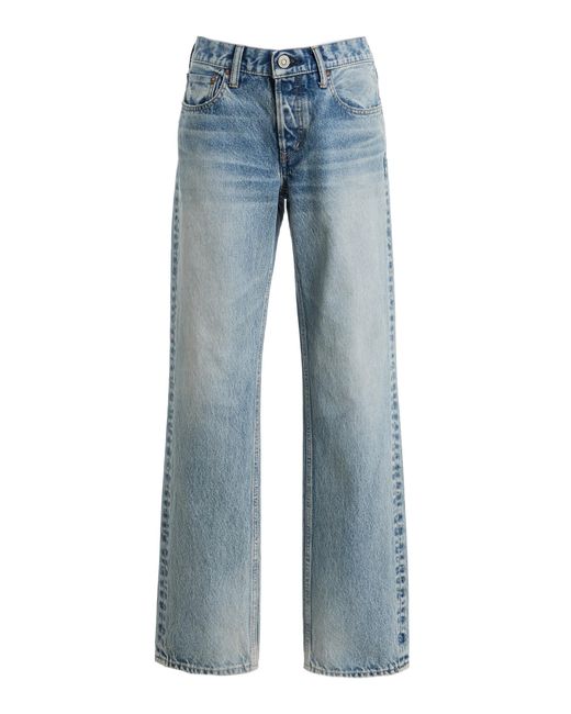Moussy Blue Albany Rigid Low-Rise Straight-Leg Jeans