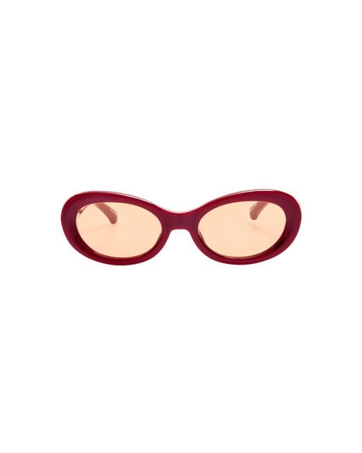 Dries Van Noten Pink Oval-Framed Acetate Sunglasses