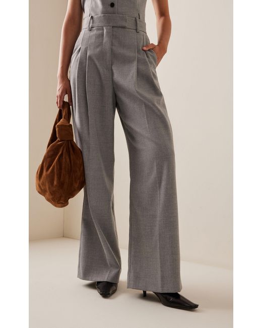 By Malene Birger Gray Cymbaria Pleated Wide-leg Pants for men