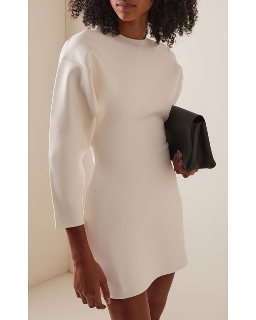 Wardrobe NYC White Rhw Power Knit Dress Mini