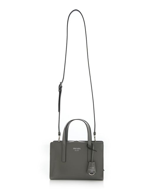 Prada Gray Re-edition 1995 Carolyn Brushed Leather Small Bag