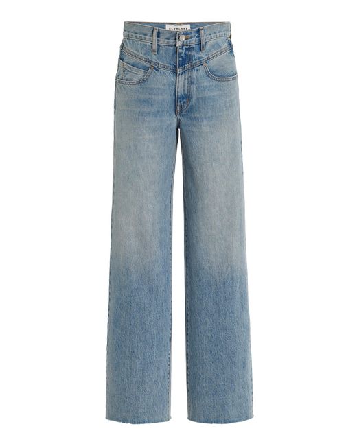 SLVRLAKE Denim Grace Double-yoke Rigid High-rise Wide-leg Jeans in Blue ...