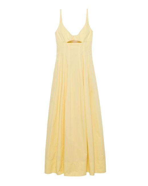 Jonathan Simkhai Yellow Maddy Cotton-Blend Midi Dress