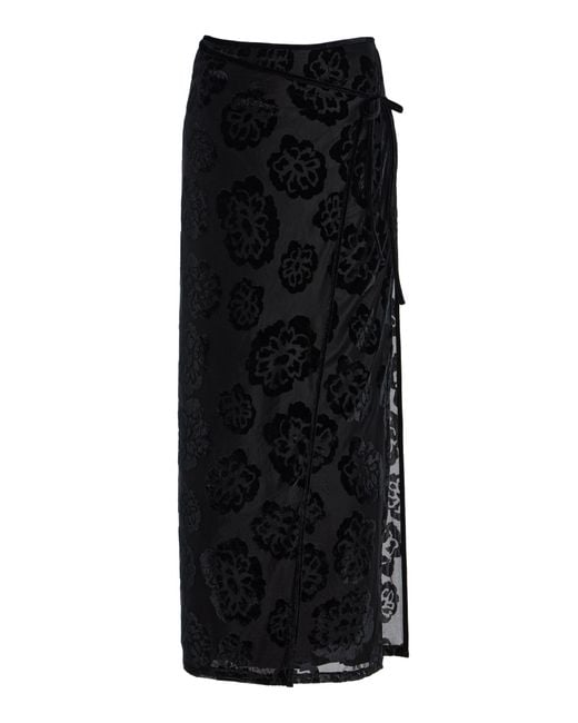 Sir Black Vittoria Wrap-Effect Maxi Skirt