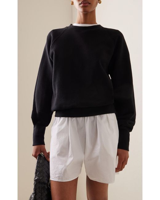 Les Tien Black Linda Classic Raglan-sleeve Cotton Sweatshirt