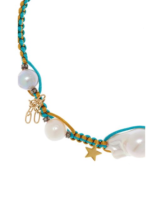 Joie DiGiovanni Metallic Mexican Dream Knotted Silk Necklace