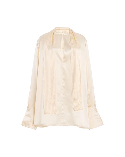 Kallmeyer White Merryn Silk Charmeuse Scarf Top