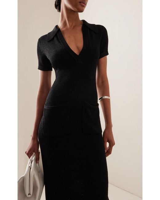 Proenza Schouler Black Auden Textured-knit Maxi Dress