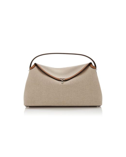 Totême Natural T-lock Canvas Top Handle Bag