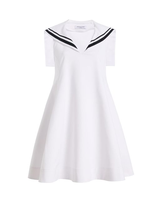 Franchise White Claudia Cotton-Blend Mini Dress