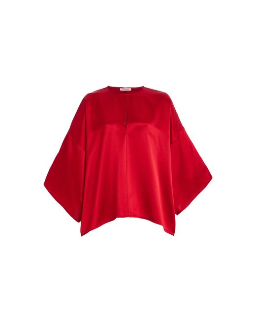 By Malene Birger Red Cicie Oversized Satin Top