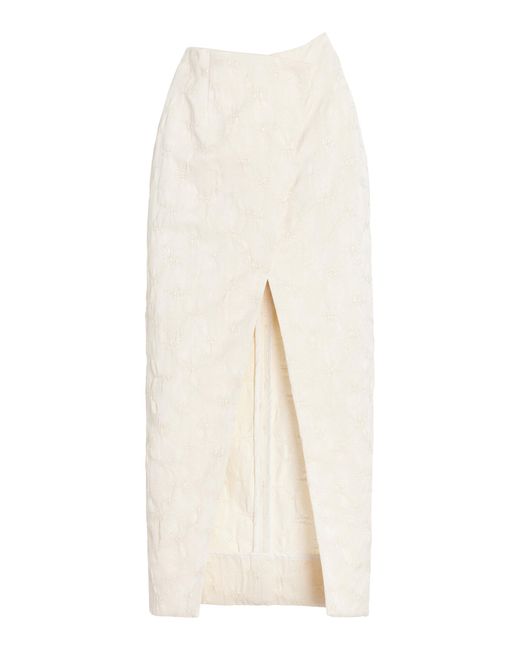 TOVE White Priya Cotton-blend Pencil Midi Skirt