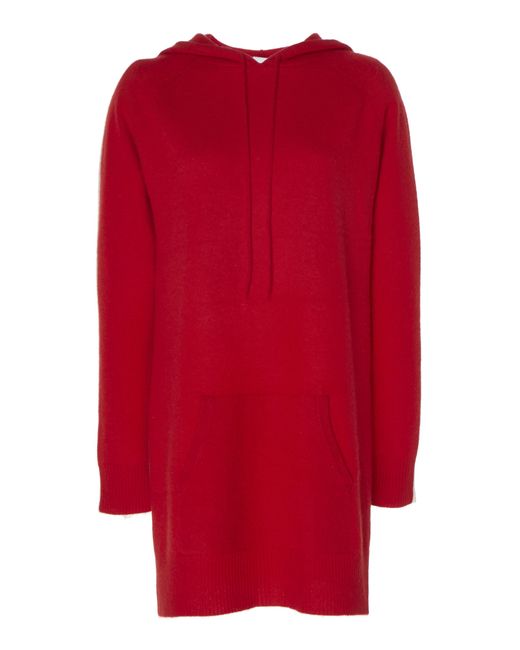 Madeleine Thompson Red Attis Hooded Cashmere Sweater