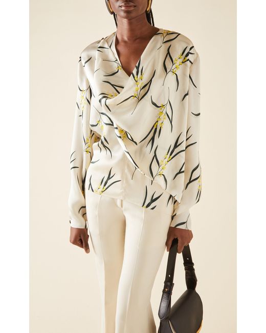 Del Core White Draped Georgette Top