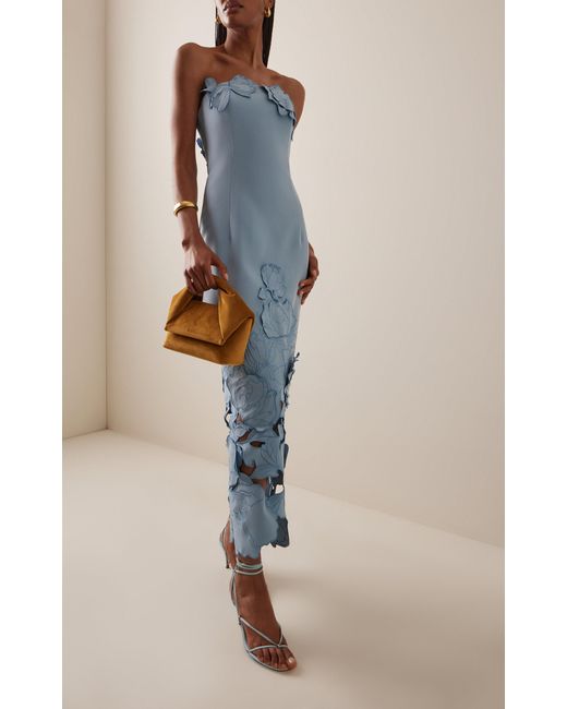 leo lin exclusive rayna floral-appliqud cutout crepe maxi dress LEO LIN Rayna floral-appliqu Midi Dress by Leo Lin