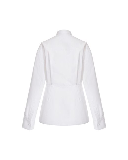 Valentino Garavani White Embroidered Cutout Cotton Poplin Mini Dress