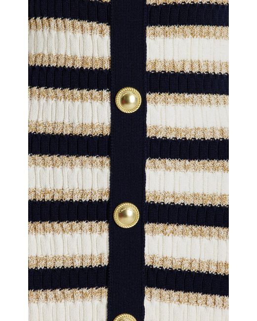 Cara Cara Black Nicole Striped Metallic-cotton Knit Mini Dress