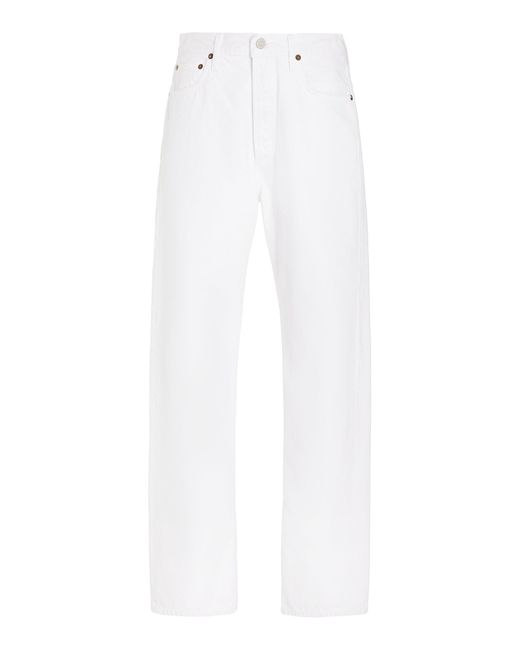Agolde White 90s Pinch Waist Rigid High-rise Straight-leg Jeans