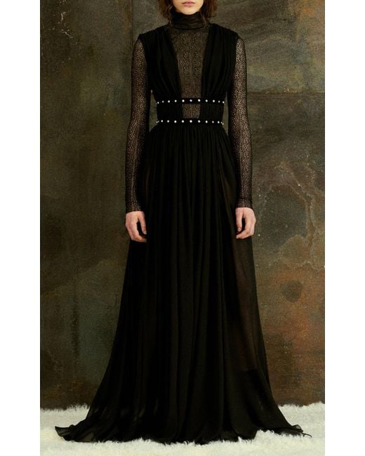 Philosophy Di Lorenzo Serafini long-sleeve velvet midi dress - Black
