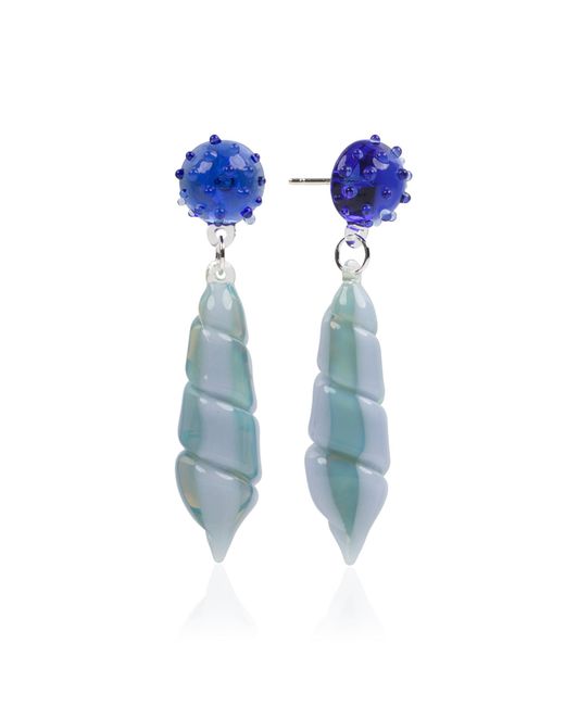 Keane Blue Shell Drop Earrings