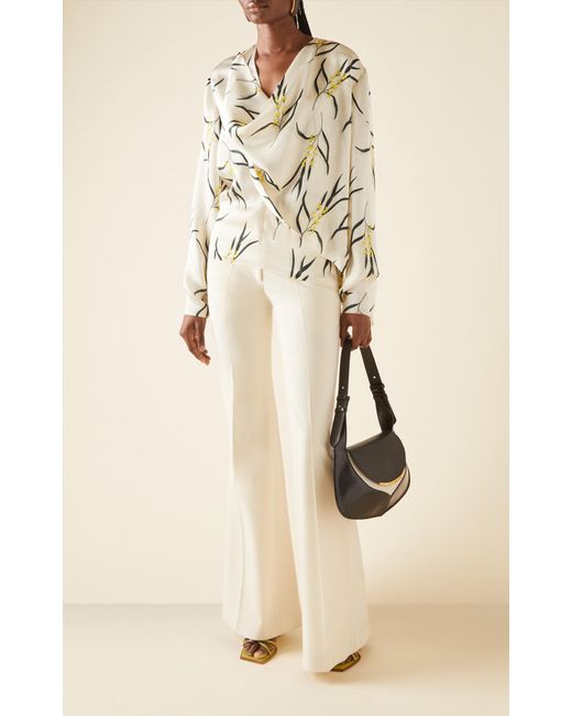 Del Core White Draped Georgette Top