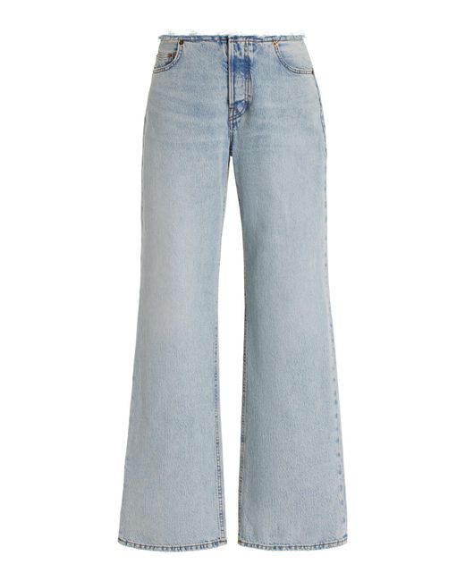 Haikure Blue Korea Rigid Mid-rise Flared-leg Jeans
