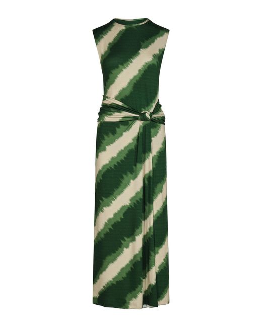 Johanna Ortiz Green Wrapped In Color Tie Dye Maxi Dress