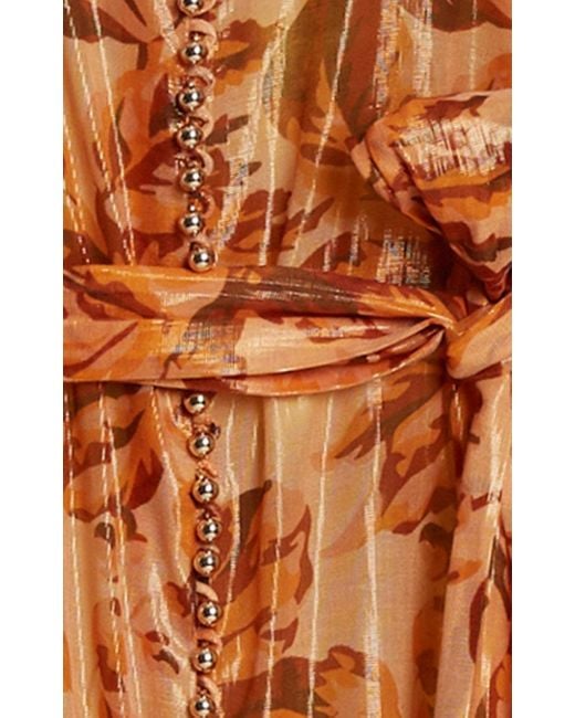 strapless open back dress Orange Floral Print Spaghetti Strap Cowl Neck Satin Mini Dress main image 0