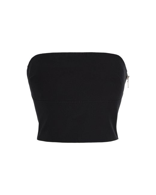 Matteau Black Exclusive Strapless Cotton-Silk Top