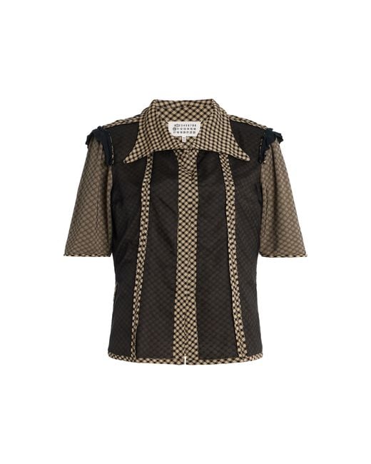 Maison Margiela Black Checked Knit Shirt