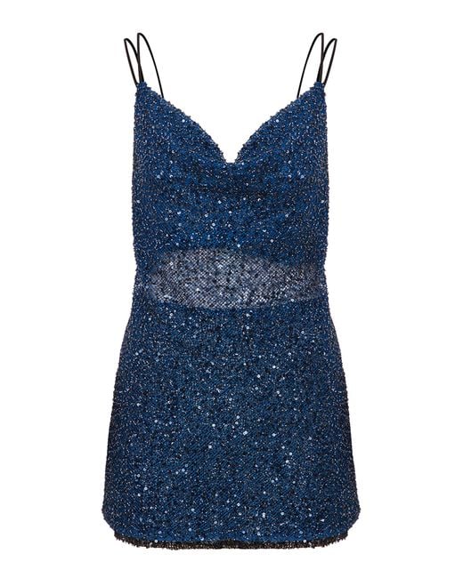 ILA THE BRAND Blue Paula Sequined Mini Dress