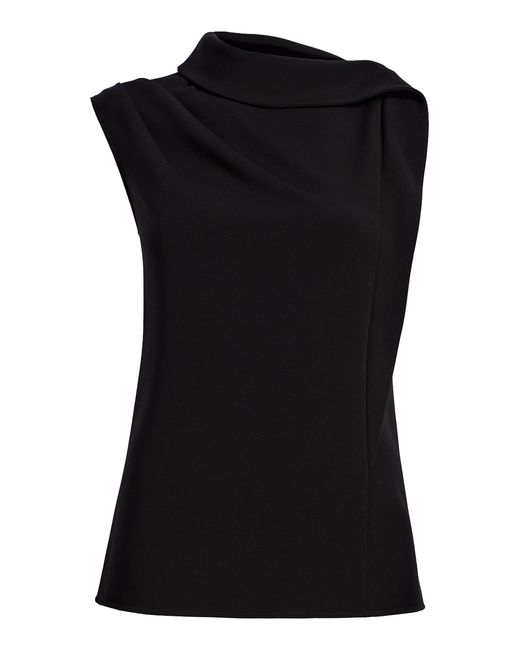 Proenza Schouler Black Gwen Printed Crepe Twill Top