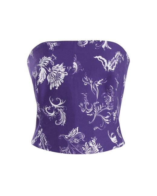 Rosie Assoulin Purple Venus Cotton Top