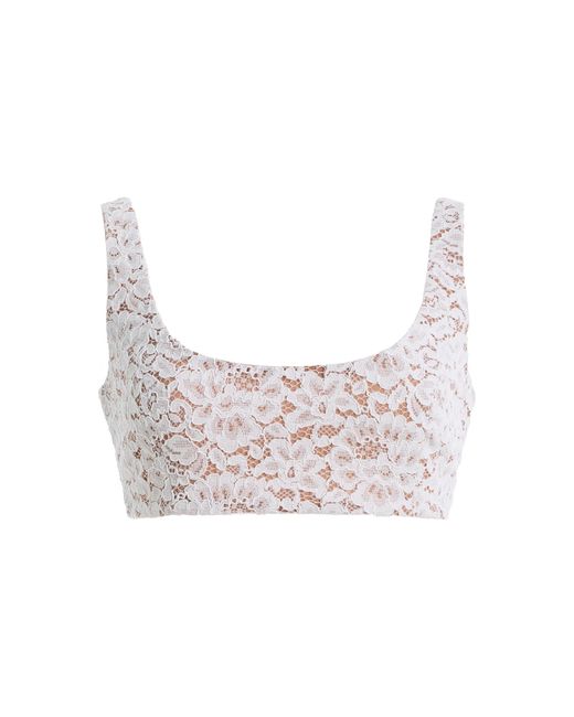 Michael Kors White Cropped Lace Bralette Top