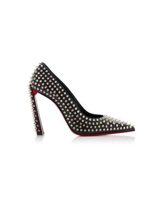 Christian Louboutin Black Condora Spikes 100mm Studded Leather Pumps