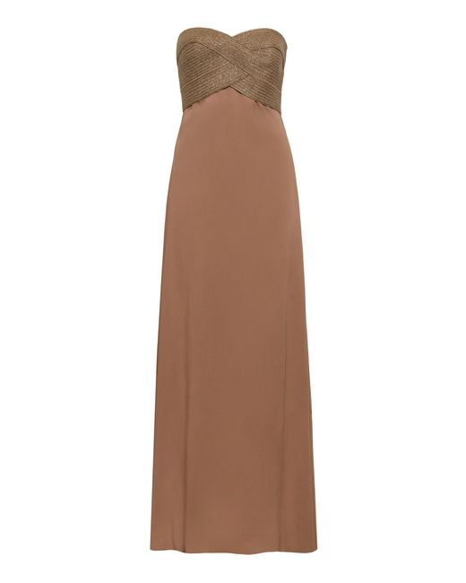 ANDRES OTALORA Brown Bahía Oculta Maxi Dress