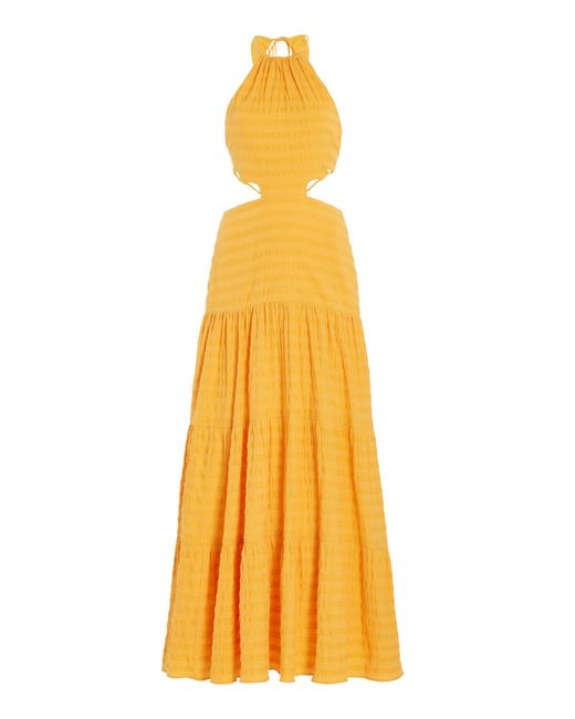 Significant Other Yellow Willow Stretch-cotton Maxi Dress