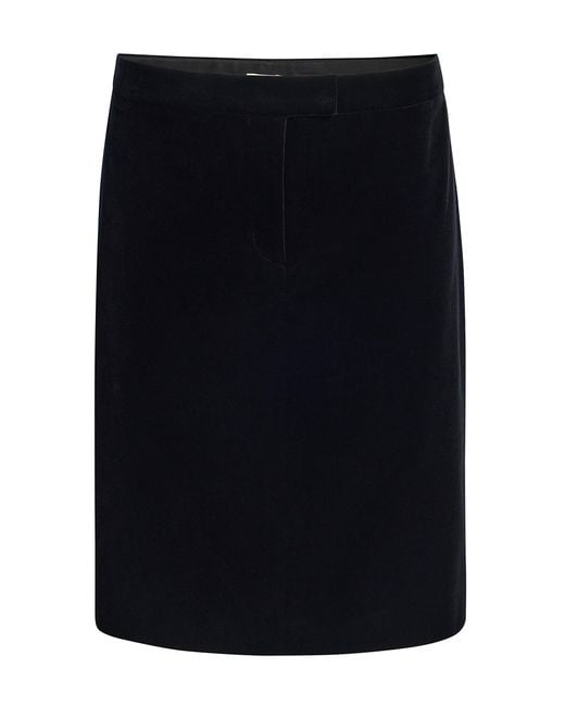 Khaite Black Cindy Velvet Pencil Skirt