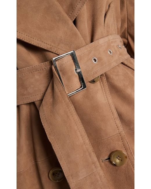 Niccolò Pasqualetti Brown Cavo Suede Trench Coat