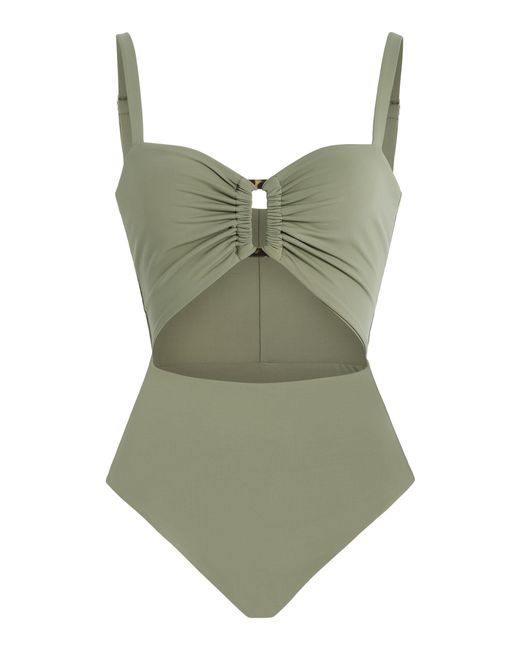 Anemos Green The Tortoise Ring Cutout One-Piece Swimsuit