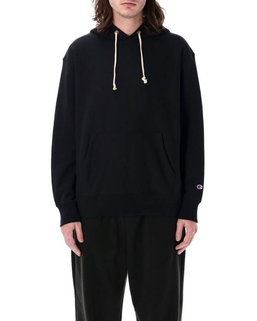 Champion Black Reverse Weave Hoodie for men