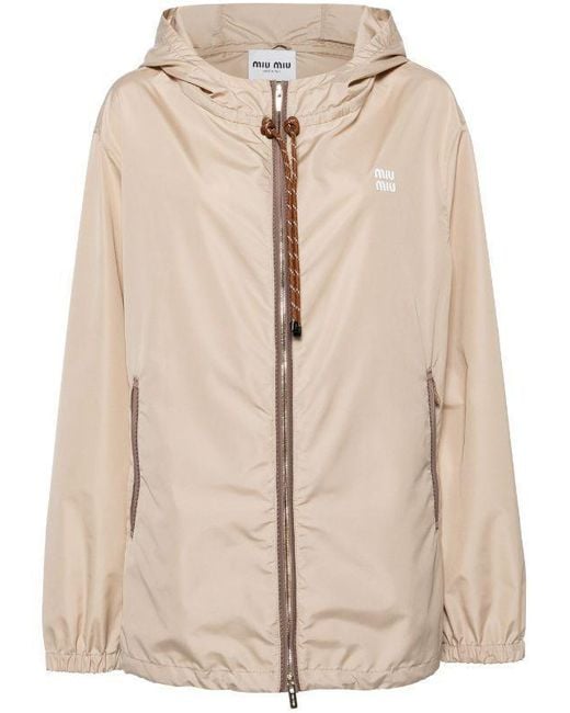 Miu Miu Natural Lightweight Hooded Jacket