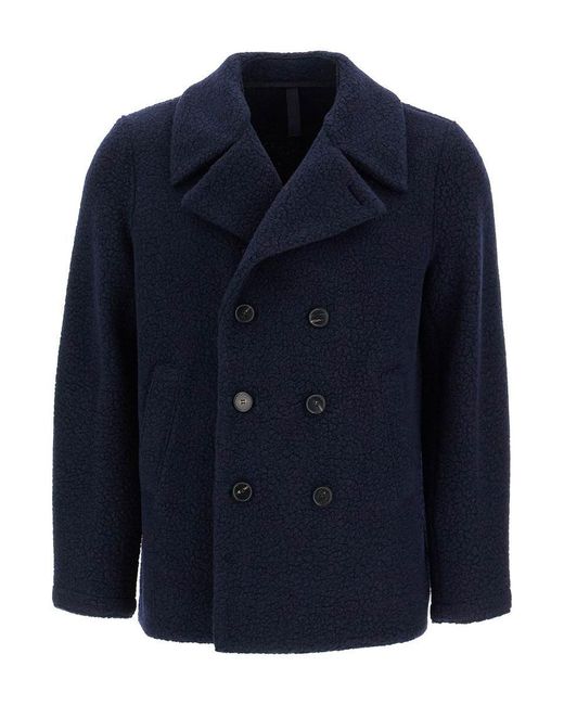 Harris Wharf London Blue Double-Breasted Boucl for men
