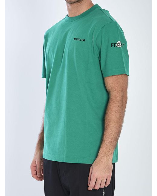 Moncler Genius Green T-Shirt With Maxi Logo for men