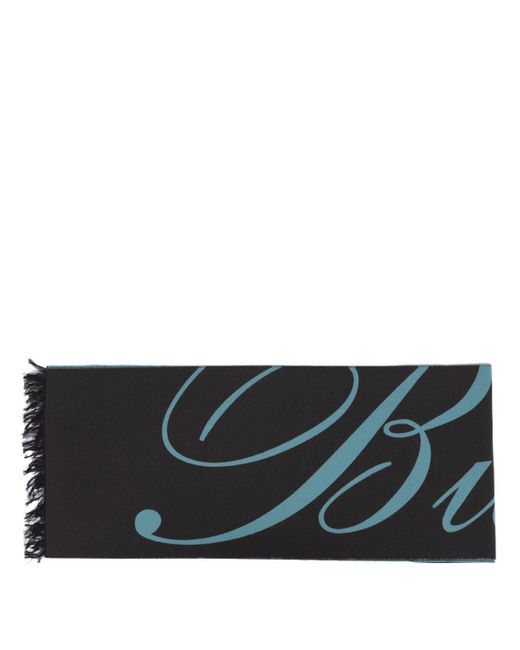 Burberry Black Logo Wool Scarf for men