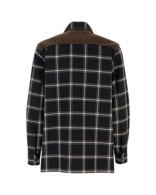Alexander McQueen Black Shirt Made From Combined Materials for men