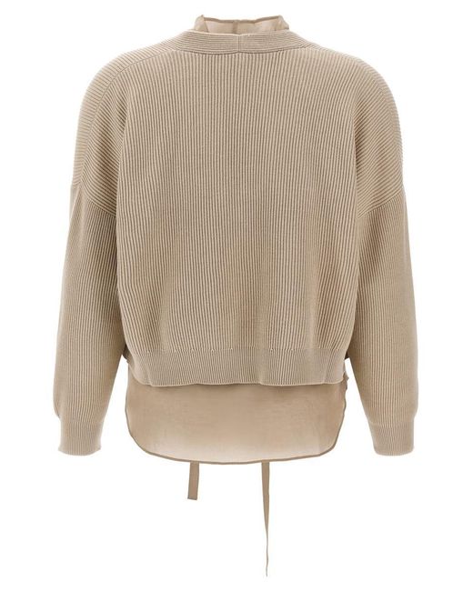 Brunello Cucinelli Natural Layered Cardigan