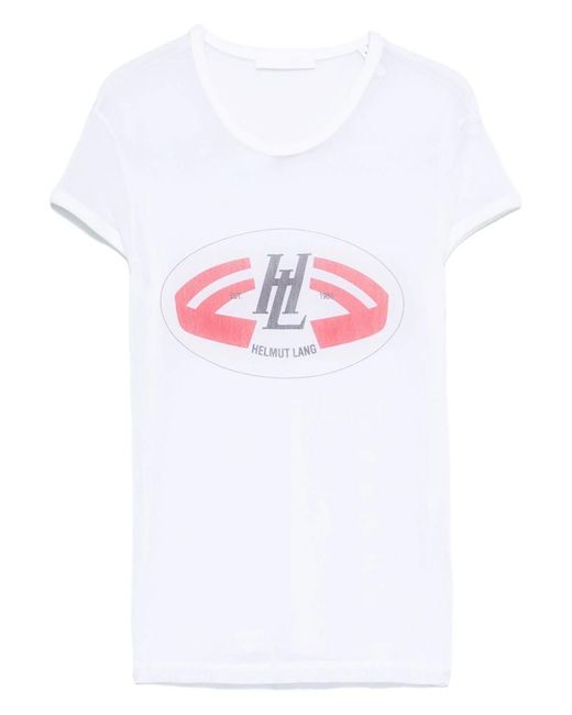 Helmut Lang Pink Logo Slim T-Shirt.F Nylo