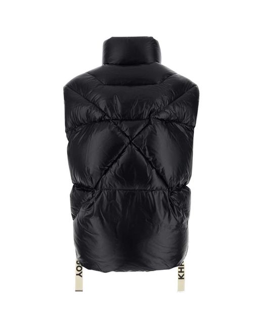 Khrisjoy Black Nylon Sleeveless Puff Shiny Down Jacket for men