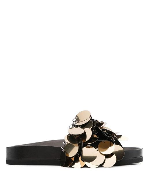 Rabanne Black Sparkle Sandal Shoes